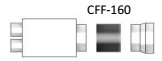 Jungtis CFF-160, 160 mm v/v skardinei pereigai