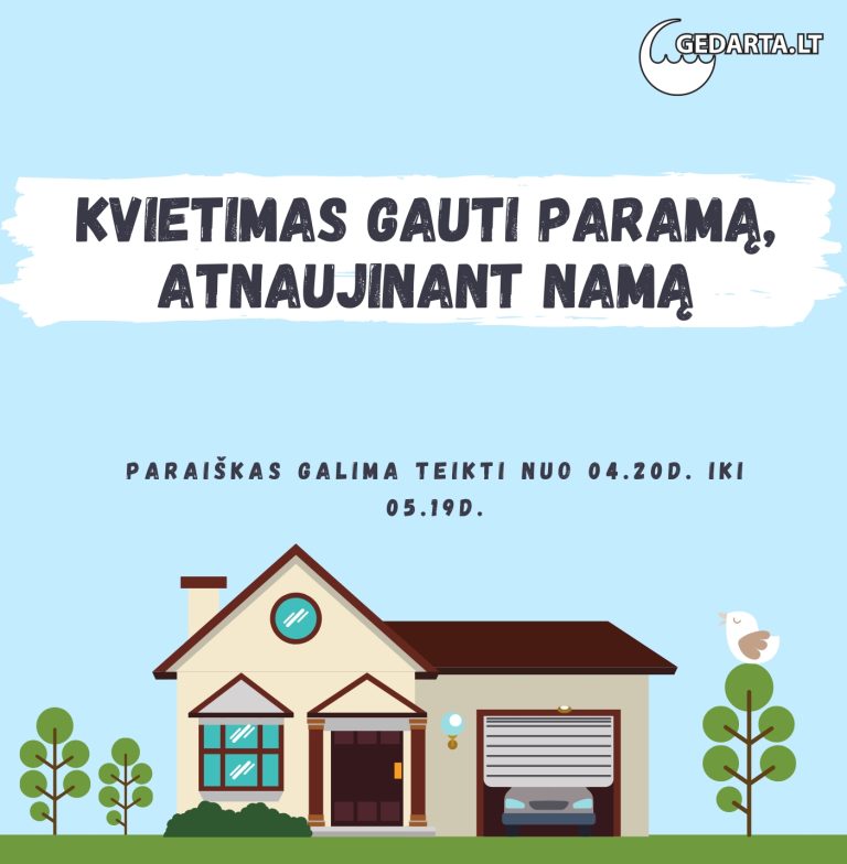 Kvietimas gauti paramą, atnaujinant (modernizuojant) namą